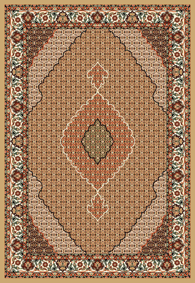 گلیم طرح ریز مانی بادامی